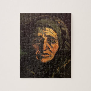 Puzzle Tête de paysanne au bonnet de dentelle par Vincent