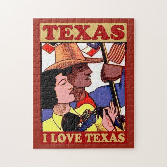 Puzzle Texas love et drapeaux (Vertical)