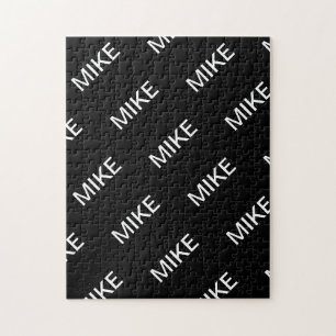Puzzle Texte personnalisable Moderne gras Noir & Blanc