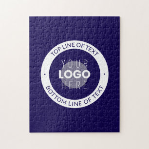 Puzzle Texte personnalisable & Votre logo   Bleu foncé vi