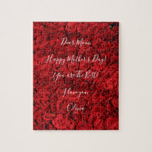 Puzzle Texte personnalisé Bonne fête des mères Roses r