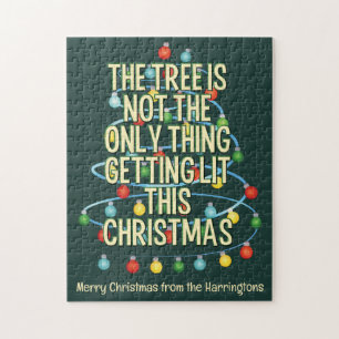 Puzzle Texte personnalisé Funny Arbre de Noël