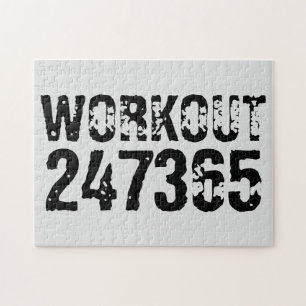 Puzzle Texte usé et rayé Workout 247365 noir
