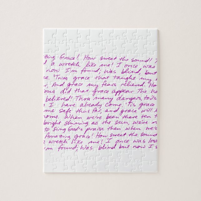 Puzzle Textes manuscrits de grâce extraordinaire (Vertical)