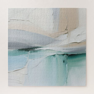 Puzzle Texture Abstrait Turquoise Blanc