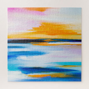 Puzzle texture Abstraite de l'huile, coucher du soleil pe