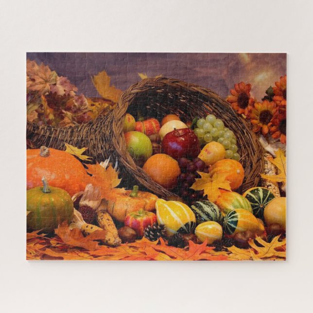 Puzzle Thanksgiving Cornucopia (Horizontal)