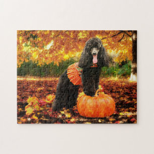 Puzzle Thanksgiving de chute - Gidget - caniche