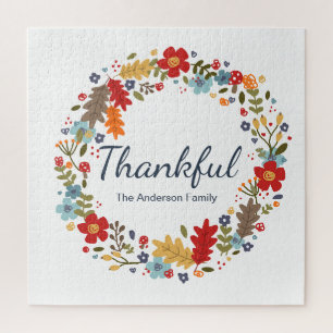 Puzzle Thanksgiving Thankful Fall personnalisée