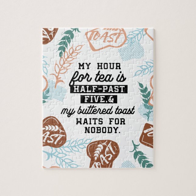 Puzzle Thé et citations de toasts beurrées (Vertical)