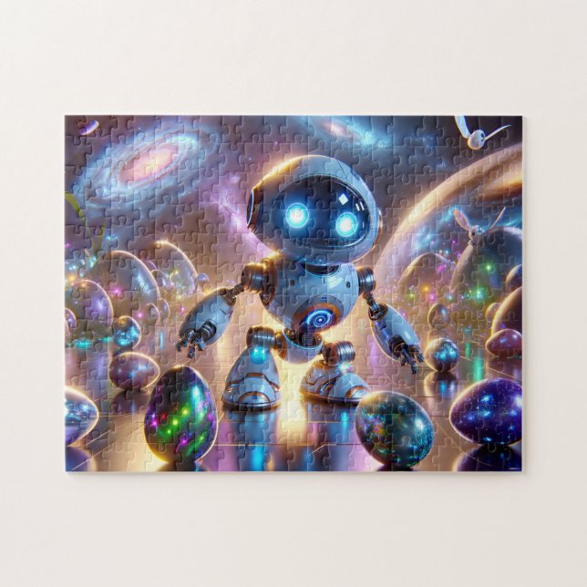 Puzzle Thème de l'espace galactique du droïde de Pâques C (Horizontal)