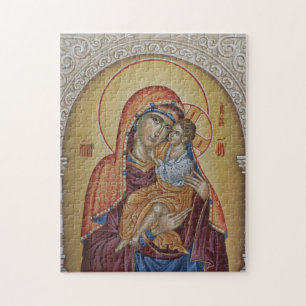 Puzzle Theotokos Christ Enfant Icône orthodoxe orientale
