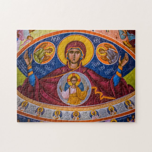 Puzzle Theotokos et le Christ enfant avec les anges icône (Horizontal)