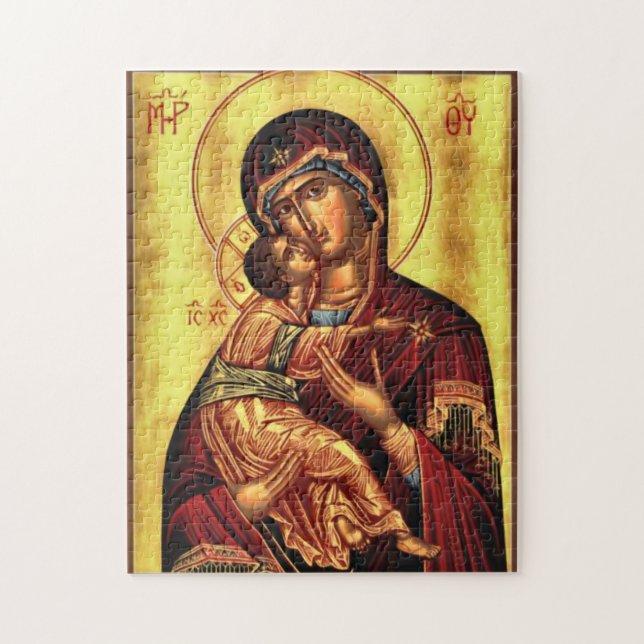 Puzzle Theotokos et l'icône orthodoxe du Christ Enfant (Vertical)