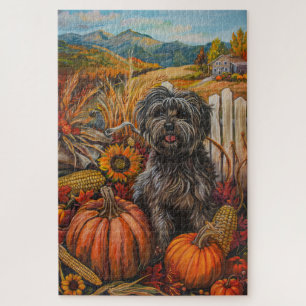 Puzzle Tibetan Terrier Chien Récolte d'Automne Action de