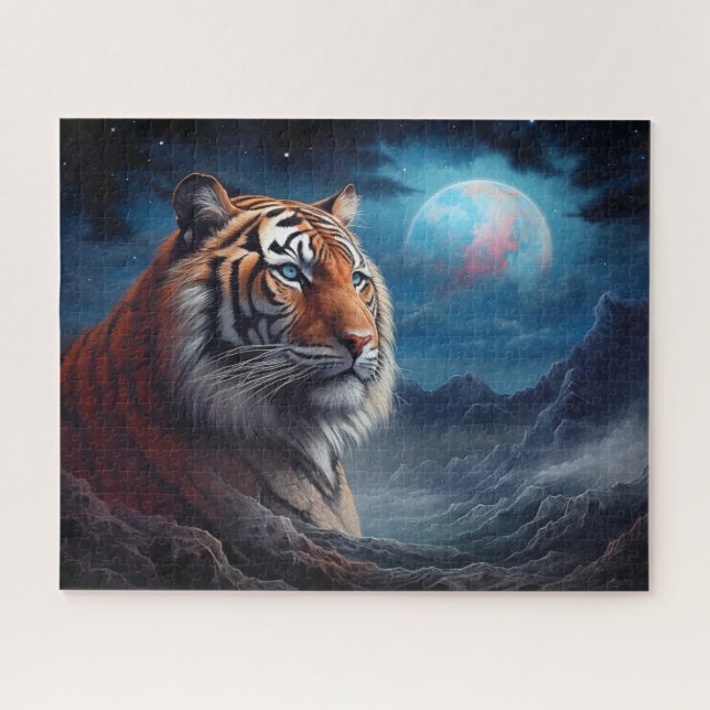 Puzzle Tiger Espace cosmique Art Imaginaire surréaliste (Horizontal)