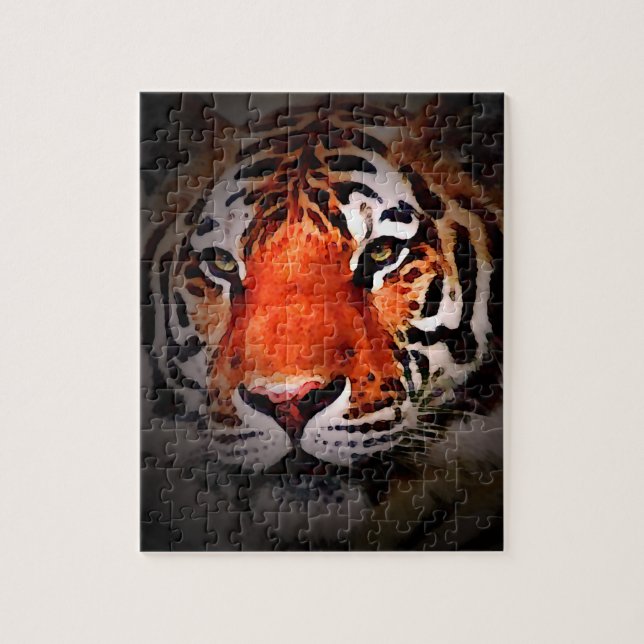 Puzzle Tiger Face Motivational Artwork (Vertical)