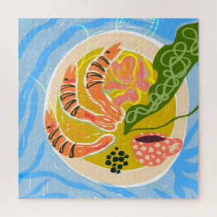 Puzzle Tiger Prawns Plateau d'alimentation de la mer de