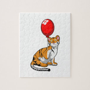 Puzzle Tigre avec ballon