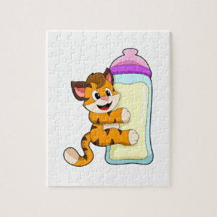 Puzzle Tigre avec Bébé bouteille de lait