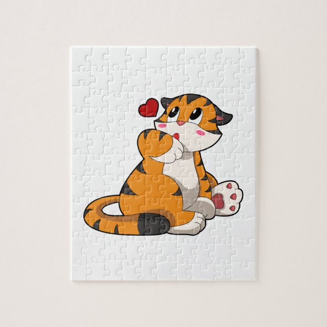 Puzzle Tigre avec coeur (Vertical)