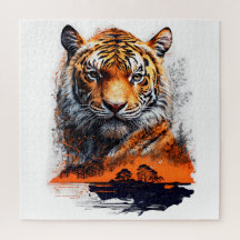 Tigre head in the jungle / Tigre tête dans la jung