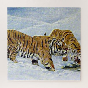 Puzzle "Tigres dans la neige"