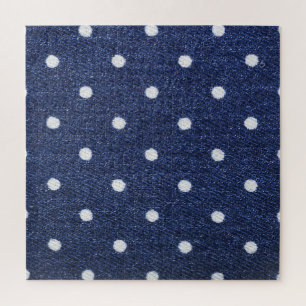 Puzzle Timbre de pois : texture en tissu denim.