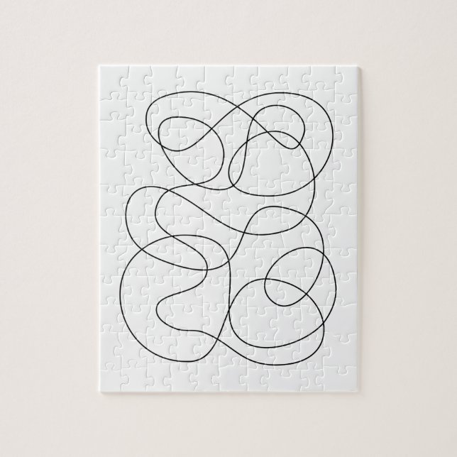 Puzzle Tirage Abstrait contemporain noir et blanc (Vertical)