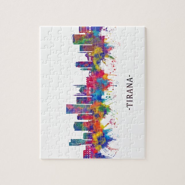 Puzzle Tirana Albanie Skyline (Vertical)