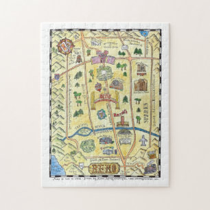 Puzzle tiré par la main de carte de Reno