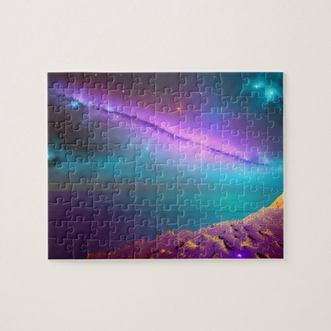 Puzzle Tirs de comète violet galactique dans l'espace ext (Horizontal)