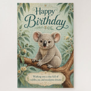 Puzzle Titre Créatif Anniversaire Koala Adorable Eucalypt