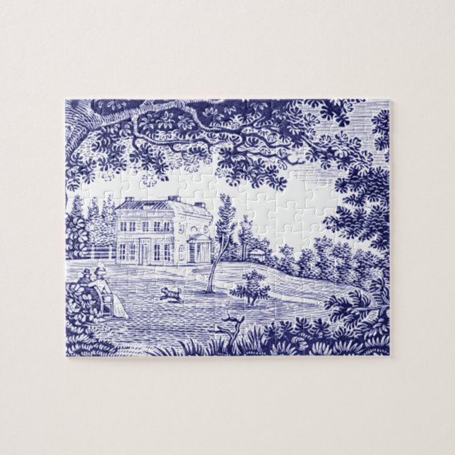 Puzzle Toile Bleu Décor Pays Français (Horizontal)