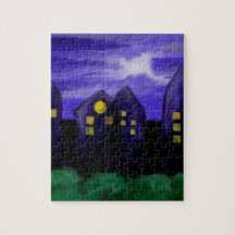 Toile de la ville de ciel nocturne