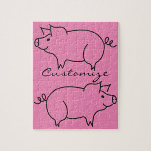 Puzzle Tonnerre d'animal de porc