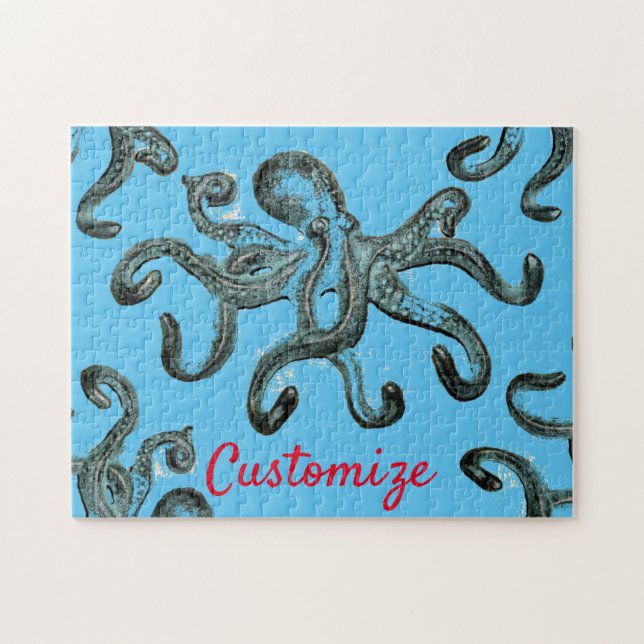 Puzzle Tonnerre octopus bleu (Horizontal)