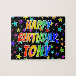 Puzzle "TONY" Prénom, amusant "HEUREUX ANNIVERSAIRE"