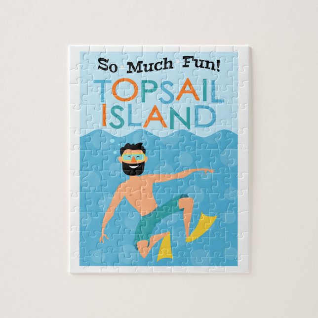 Puzzle Topsail Island Fun Hipster Travel (Vertical)