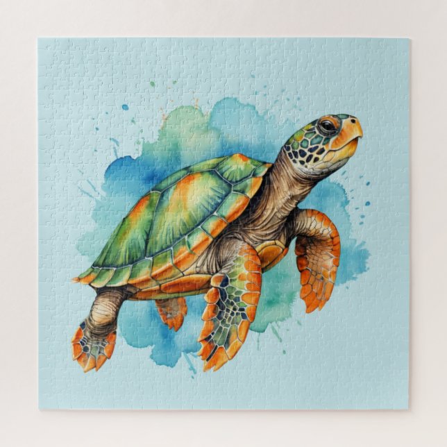 Puzzle Tortue à peinture mignonne (Vertical)