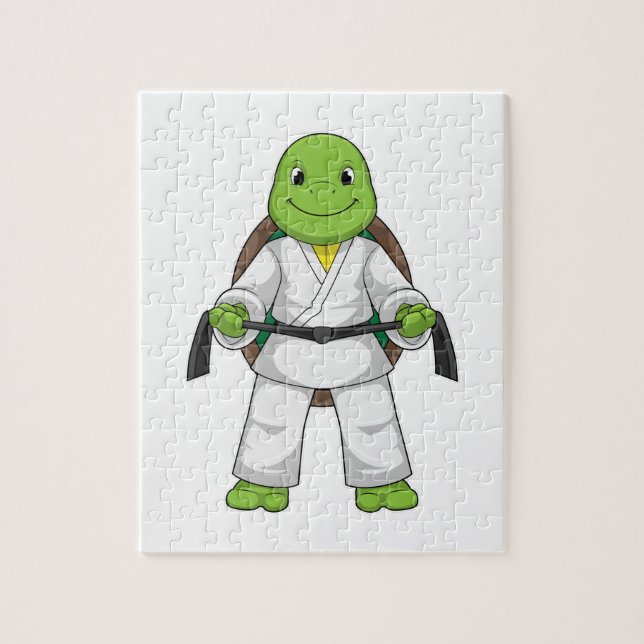 Puzzle Tortue aux arts martiaux avec ceinture noire (Vertical)