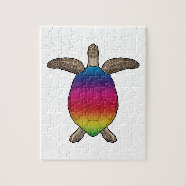 Puzzle Tortue aux couleurs arc-en-ciel (Vertical)