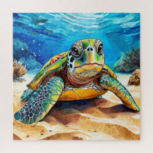 Puzzle Tortue de mer colorée