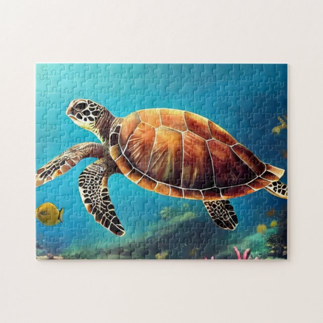 Puzzle Tortue de mer en aquarelle (Horizontal)