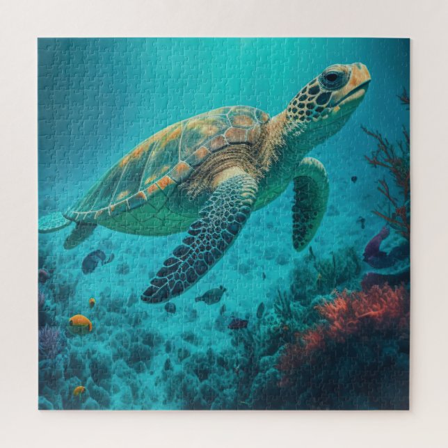 Puzzle Tortue de mer Océan Marine Vie Plage Nature Animau (Vertical)