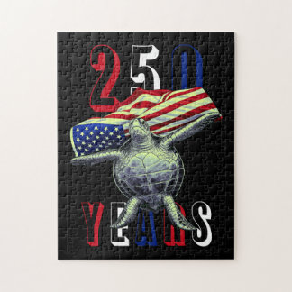 Puzzle Tortue de mer patriotique USA 250 ans Drapeau amér