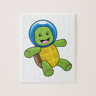 Puzzle Tortue en astronaute avec boule de verre