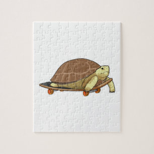 Puzzle Tortue en patinage avec skateboard
