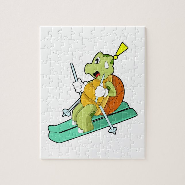 Puzzle Tortue en ski avec ski (Vertical)