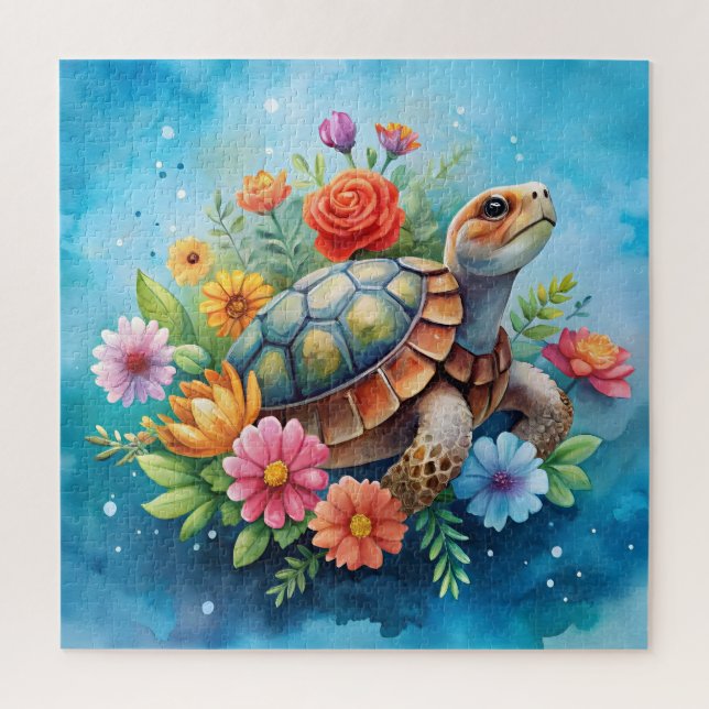 Puzzle Tortue florale (Vertical)